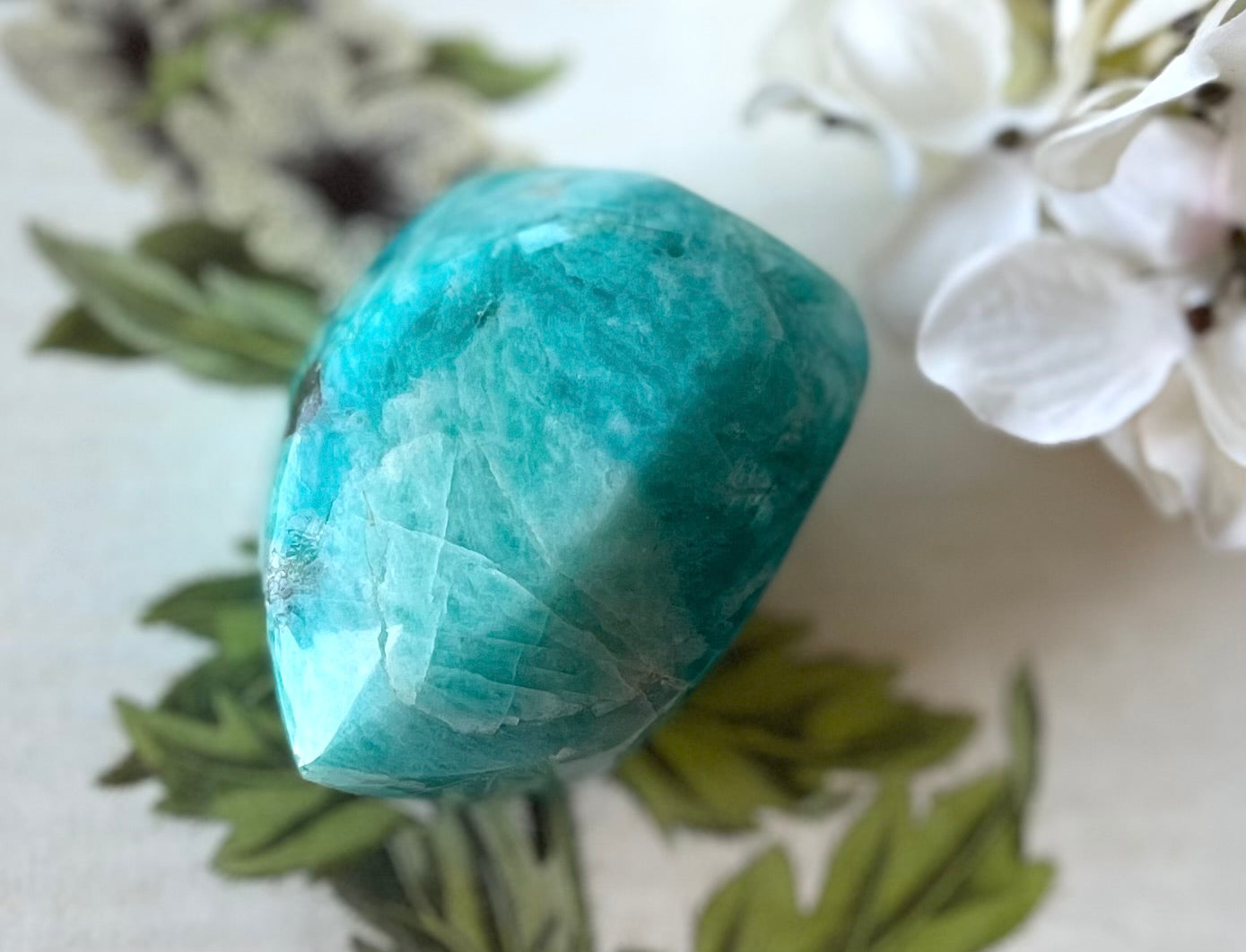 Amazonite Crystal Flame Carving