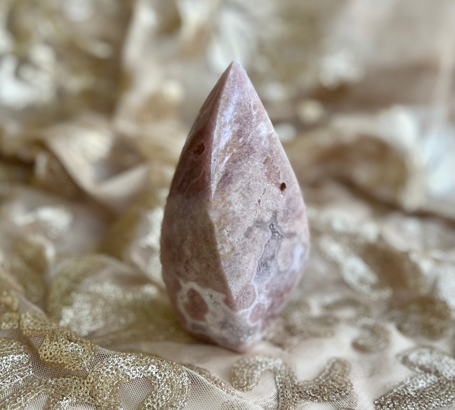 Natural Pink Amethyst Crystal Flame Carving Size B