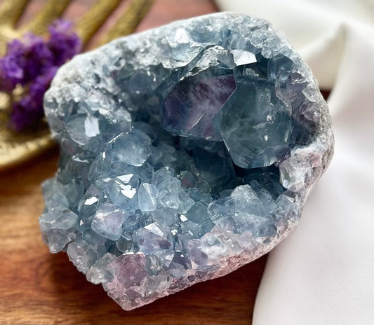 Celestite Crystal Geode Cluster