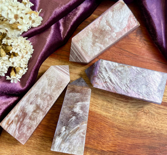 Gel Lepidolite Crystal Obelisk Tower Points